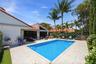 Outdoor living space with pool perfect for off-season stay in Palm Beach Polo