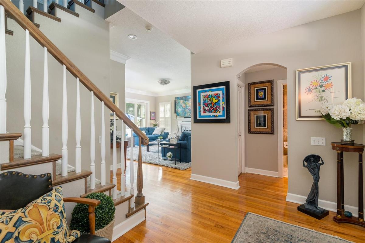 Entry foyer with partial view of living room