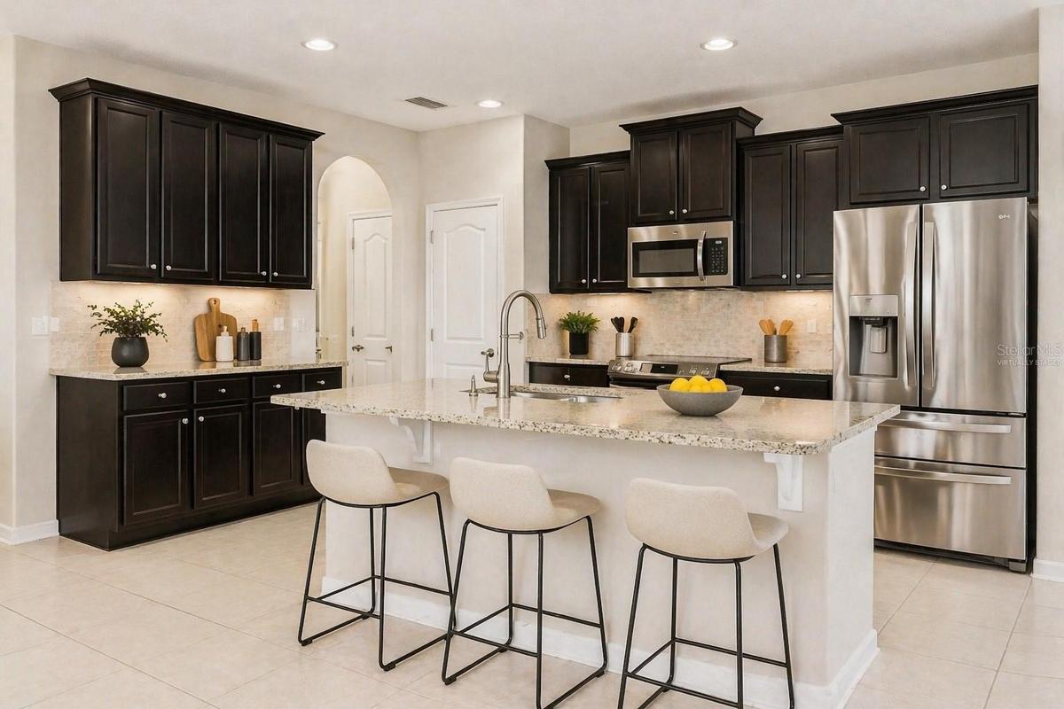 Virtually staged kitchen
