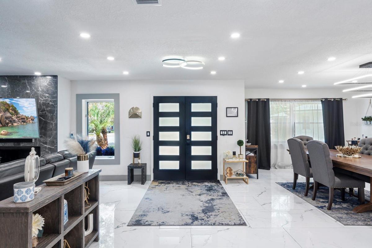 Open Floor Plan, Marble flooring entire home.