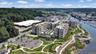 Aerial view of The Beacon, showcasing its prime waterfront setting along the Esplanade.