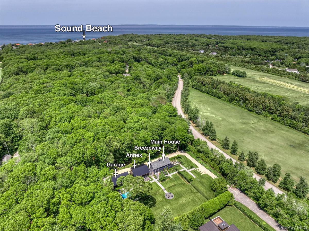main house, breezeway, annex, garage, sound beach
