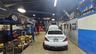 Garage with concrete block wall
