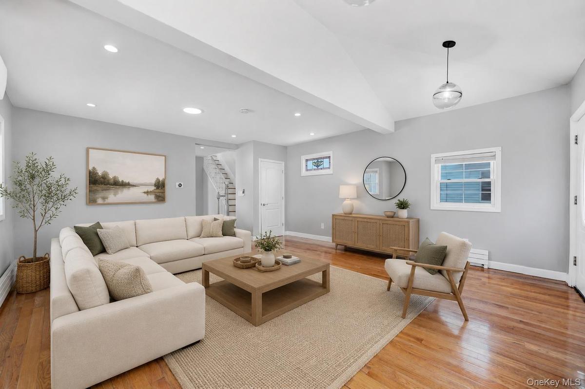 Virtually staged living room.