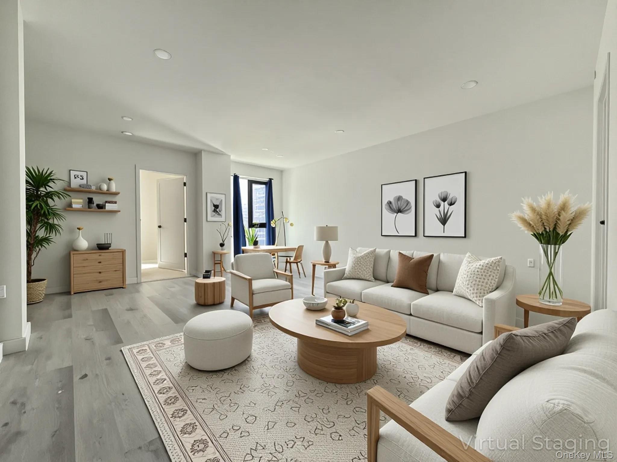Living room featuring recessed lighting and light wood finished floors