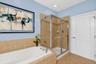 Primary bath with double vanity, tub and separateshower