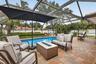 Relaxing by the pool