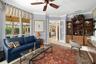 French glass doors and custom built-in