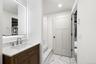Finished bathroom in basement
