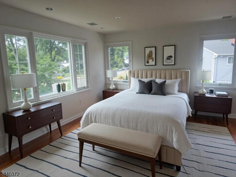 Virtually staged Bedroom