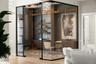 Designed with today's lifestyle in mind, the den/office is enclosed with glass walls.
