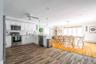 Open kitchen and dining area