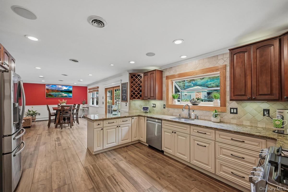 Straight back was built as the family room and is now used for casual dining.