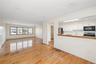 With view of living room and waterview