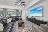 Oversized sliding glass doors deliver the ultimate indoor/outdoor living and entertaining.