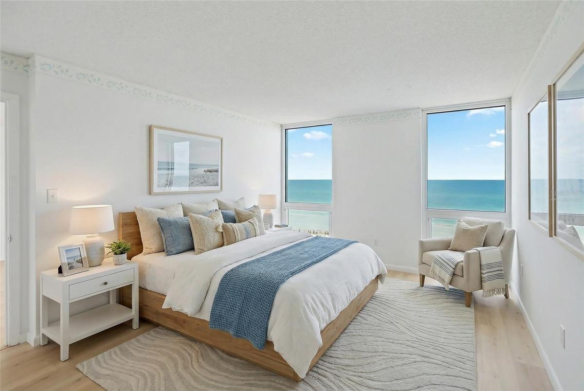 Virtually staged bedroom