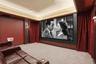 Upstairs Home Theatre with 133"screen, 8-person reclining seats, surround sound, & JVC 4K hidden projector