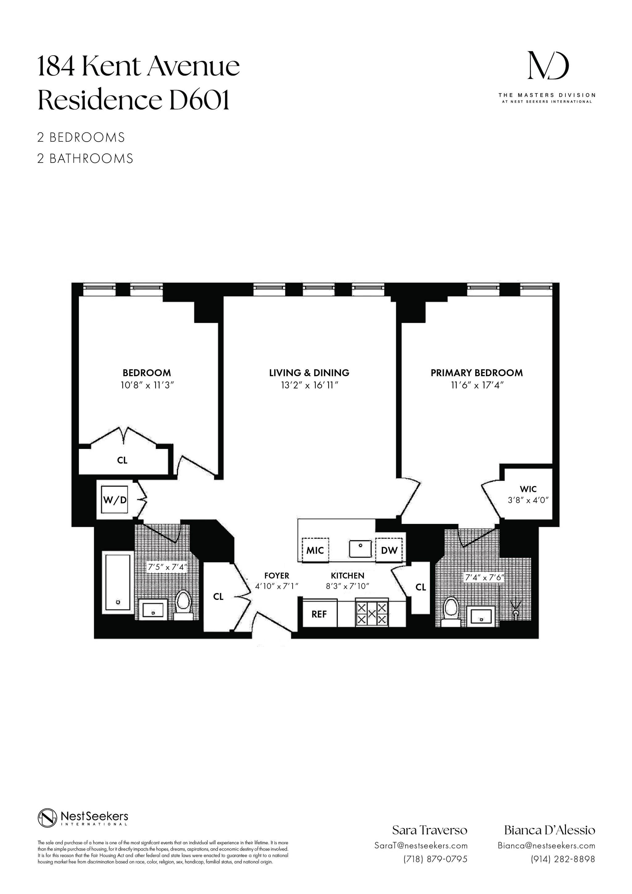 184 Kent Avenue D-601 Williamsburg Brooklyn NY 11249