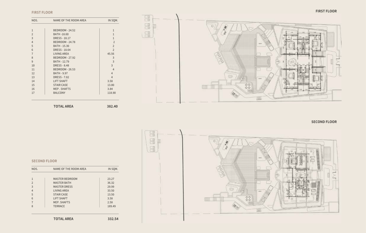 Floor plan of 5-bedroom Hermès-inspired mansion, 1,053 sqm, Amali Island Dubai