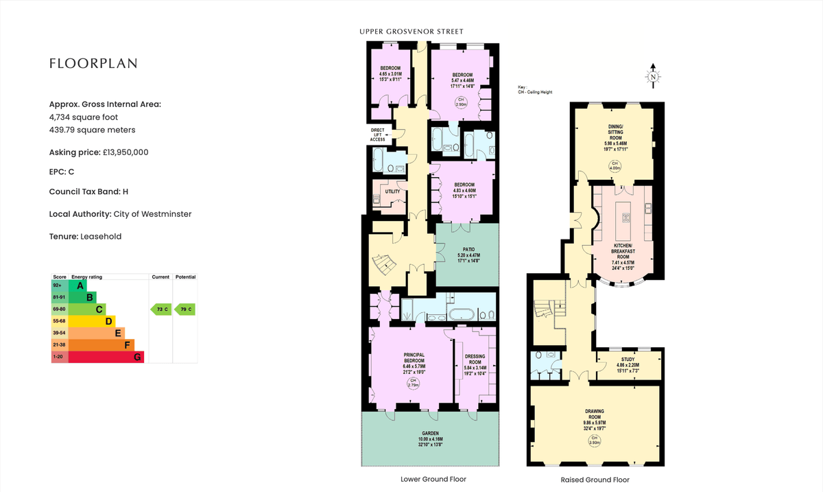 Upper Grosvenor Street Duplex for Sale - Floorplan