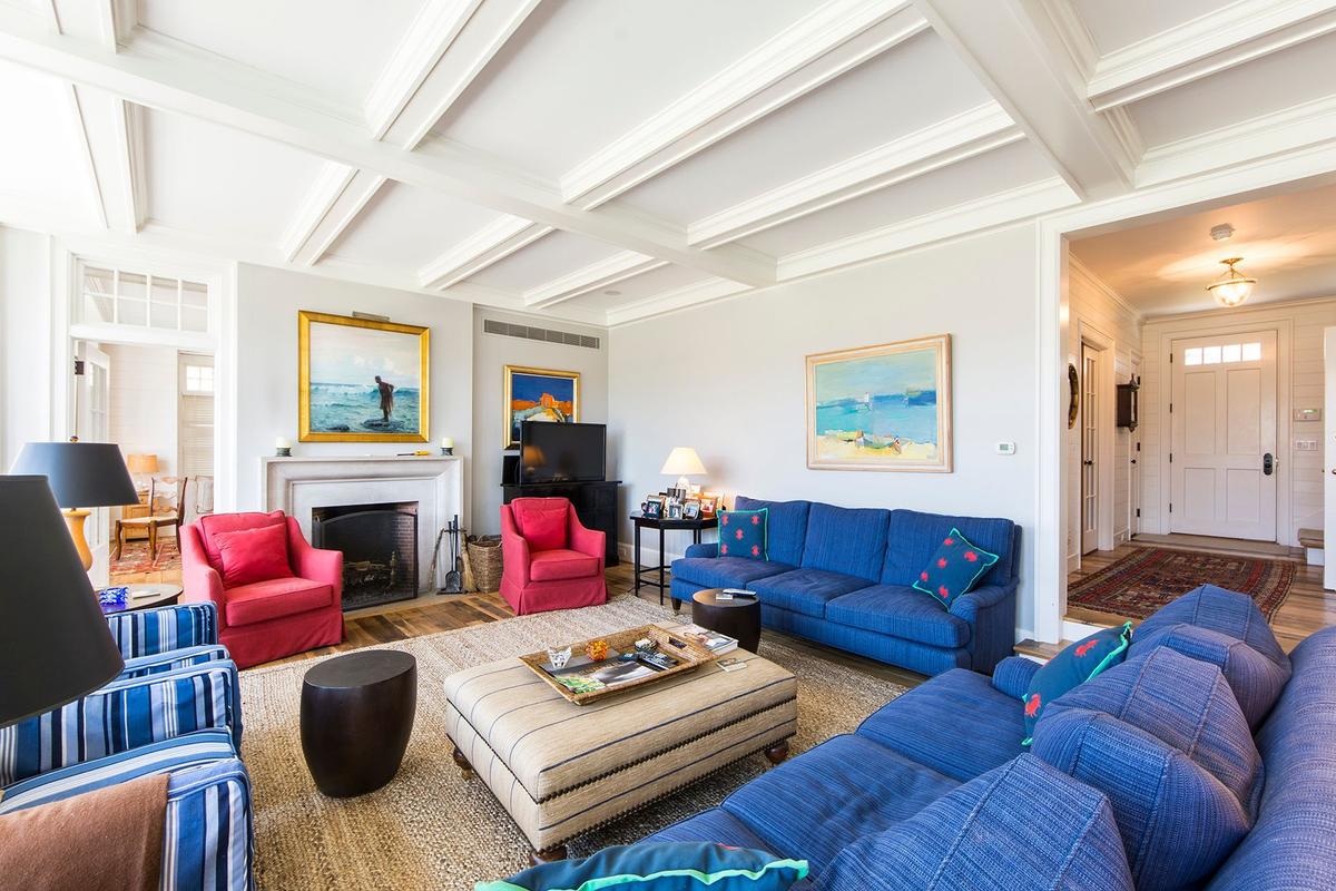 Step down Great Room with fireplace.