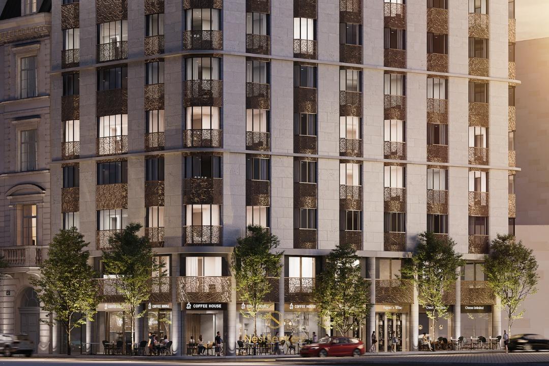 W1 Place London luxury new build apartments Great Portland Street Marylebone limestone facade