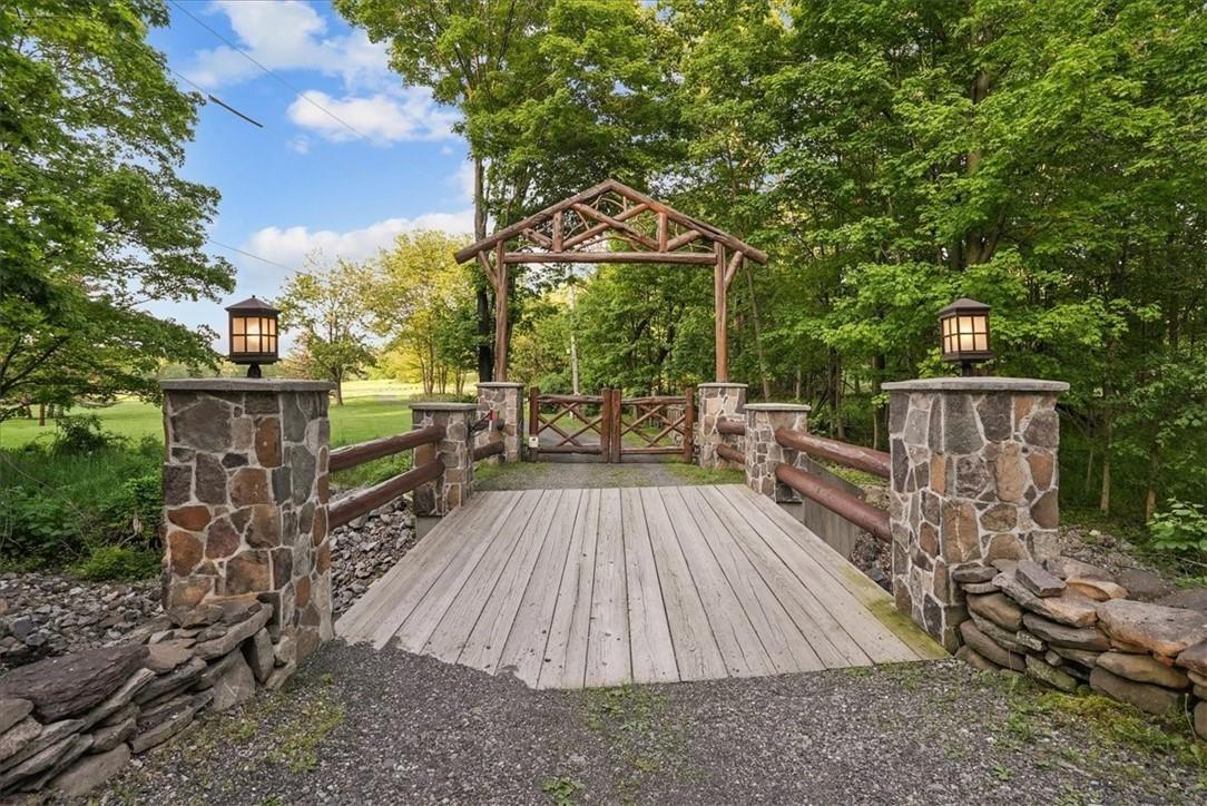 Custom, newly rebuilt private bridge with gate