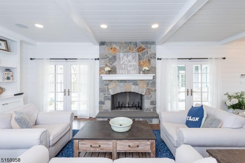 Stone Fireplace in Living Room