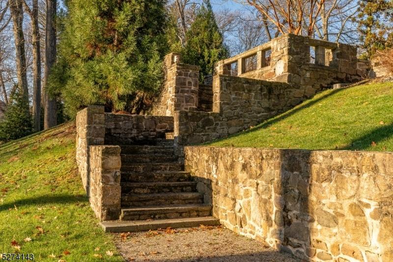 Side yard stone walls