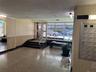 Building lobby with a wainscoted wall