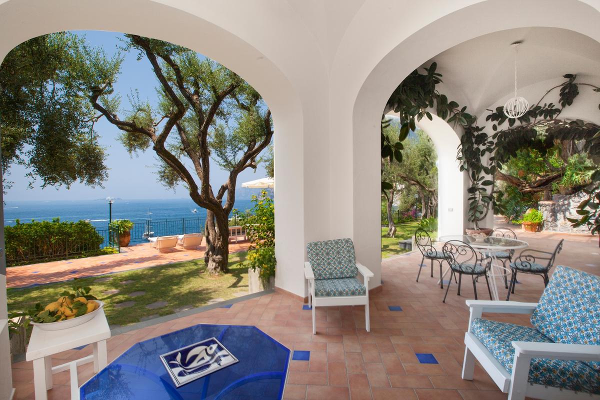 terrace and garden, sea view