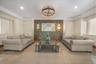Building lobby featuring wallpapered walls and recessed lighting