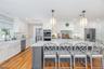 Quartz center island seats 5