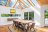 Dining room with wood flooring