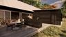 Wooden terrace with outdoor dining area