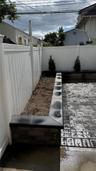 View of fenced backyard