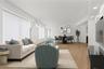 Living area with light wood-type flooring