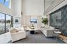 Living room with a high ceiling