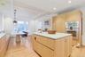 Kitchen open to dining area