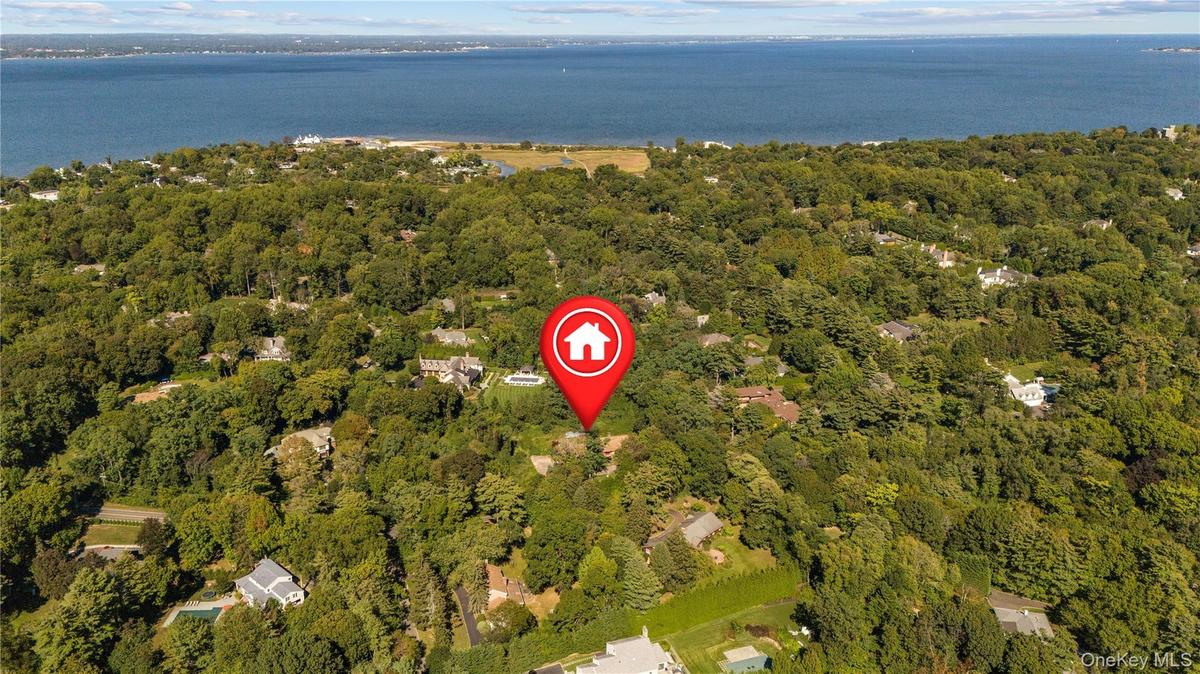 Aerial view Long Island Sound