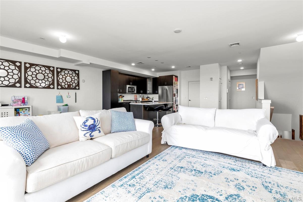 Living area featuring recessed lighting