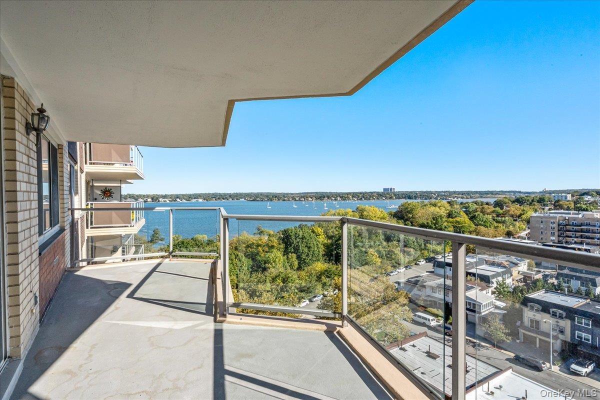 Balcony with a water view