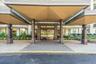 Property entrance with brick siding
