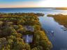 Aerial view of a nearby body of water