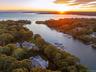 Aerial view at dusk of a water view