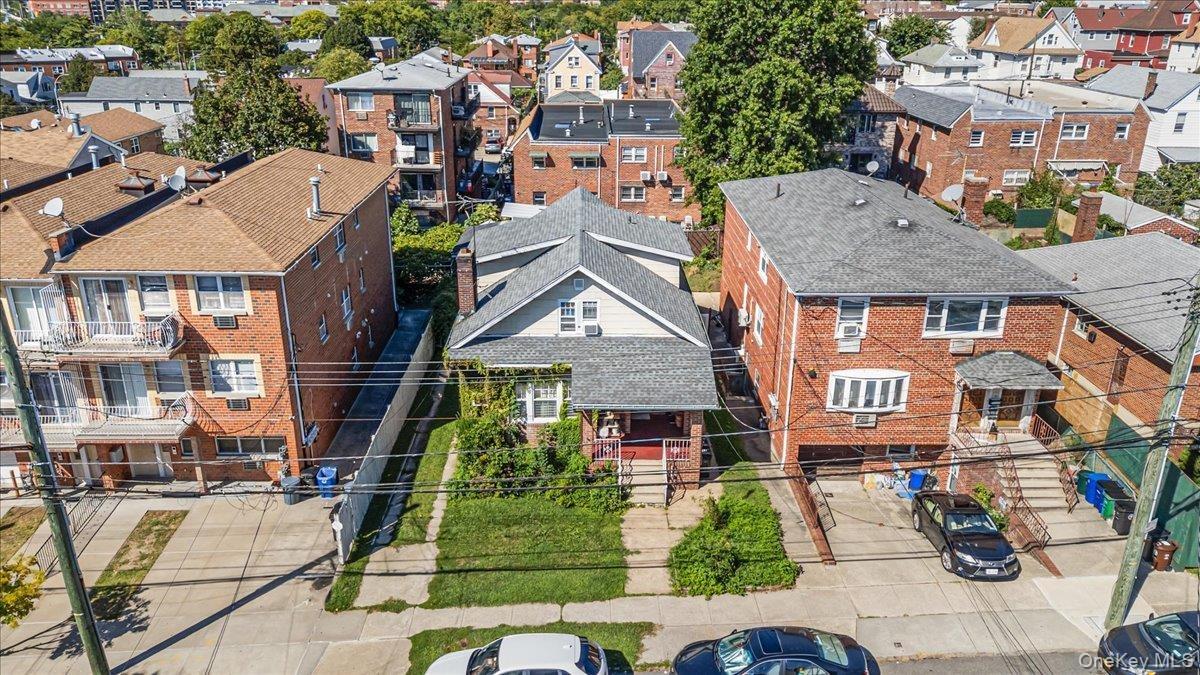 Aerial perspective of suburban area