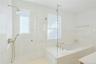 Hall bath with marble detail