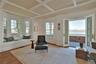 Living room with french doors to covered porch