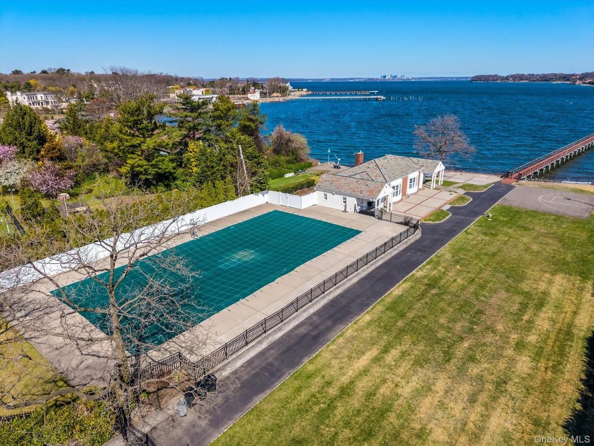 Drone / aerial view of a nearby body of water