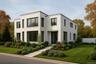 Contemporary house featuring stucco siding